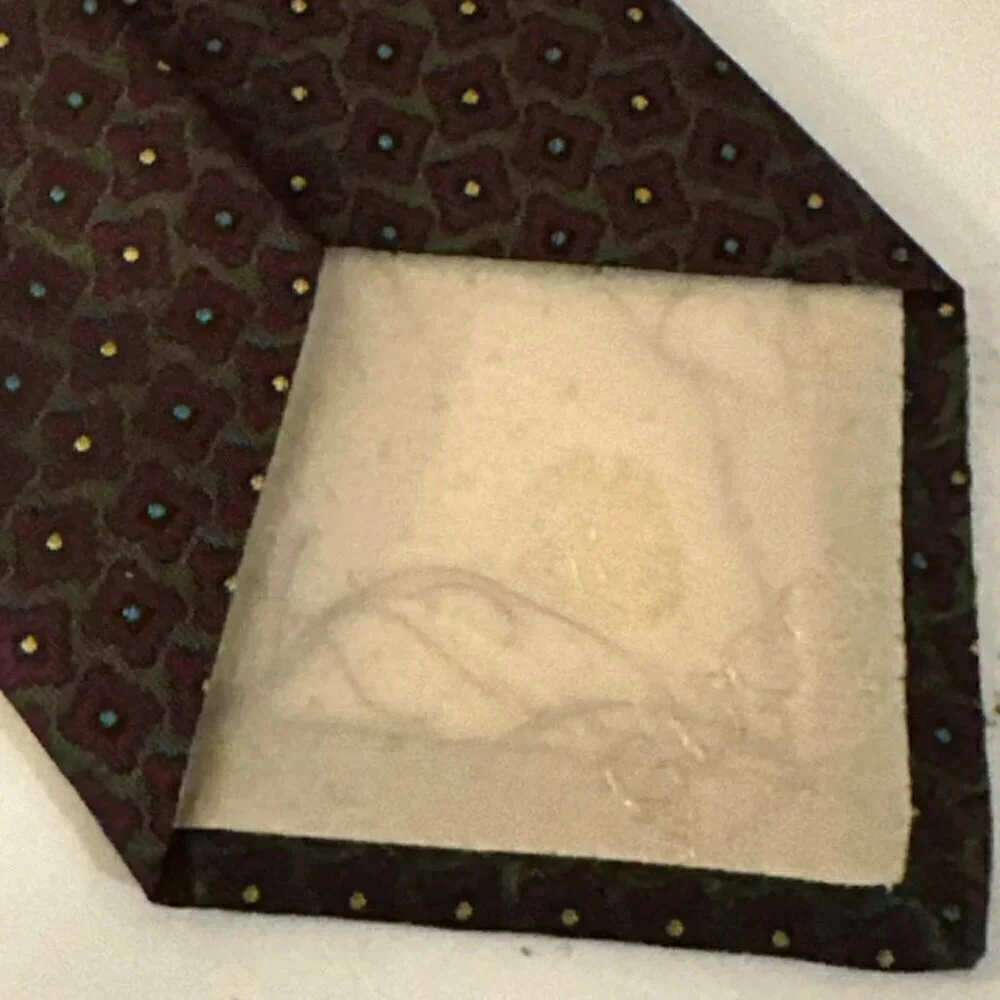 Gucci Logo Silk Tie Purple Green Mint Mens Silk Vintage Goth Couture Artsy EUC